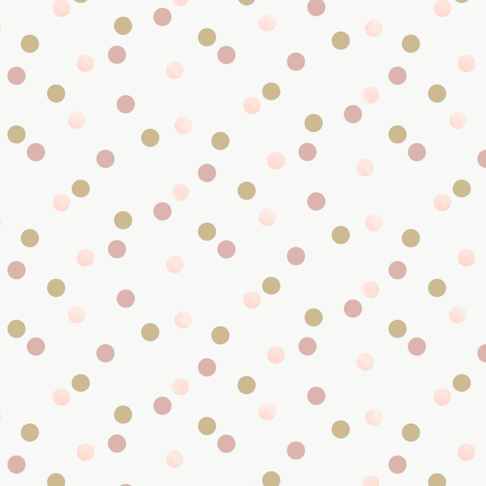 Dotty Polka by Superfresco Easy - Pink/Gold - Wallpaper : Wallpaper Direct