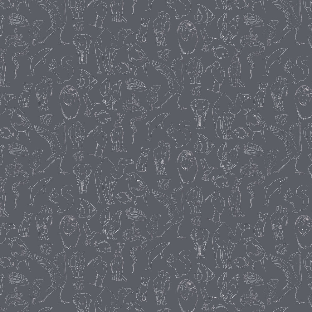 Zoology Wallpaper - Chalk - by Coordonne