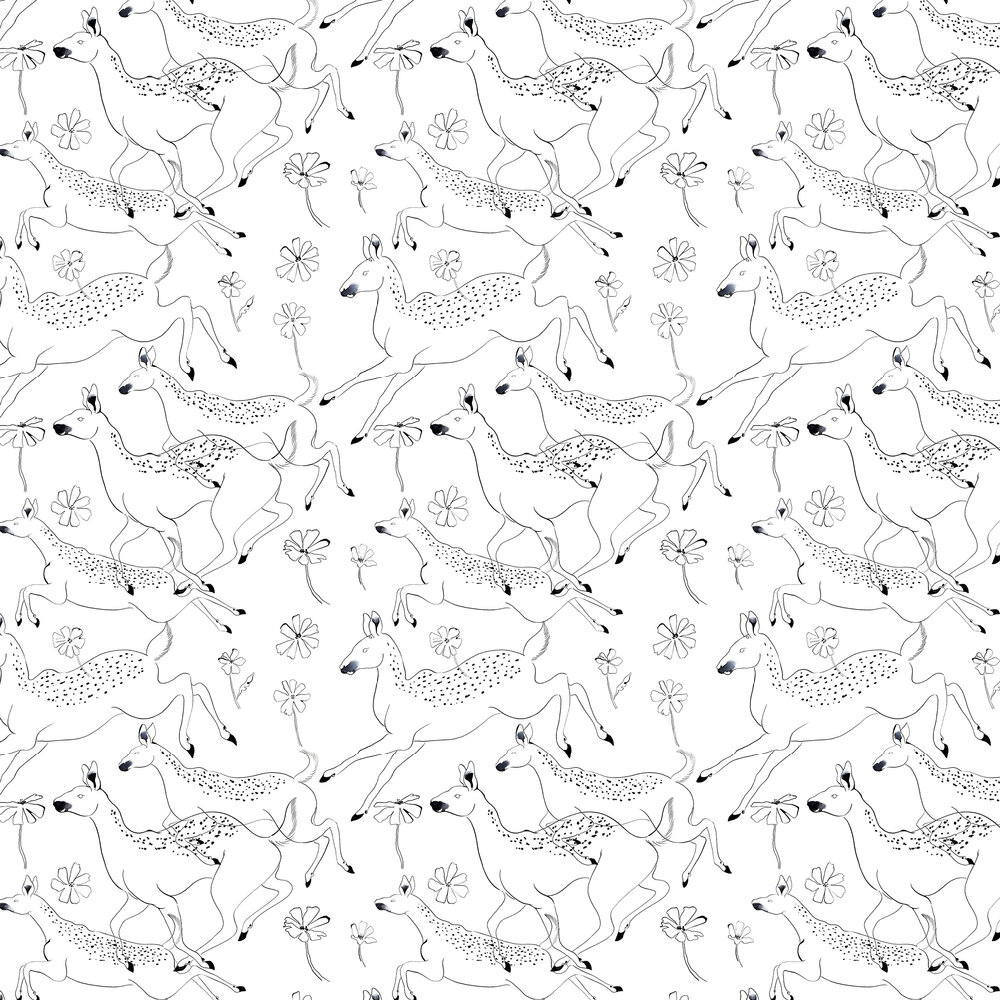 Jumping Bambis Wallpaper - Linen - by Coordonne