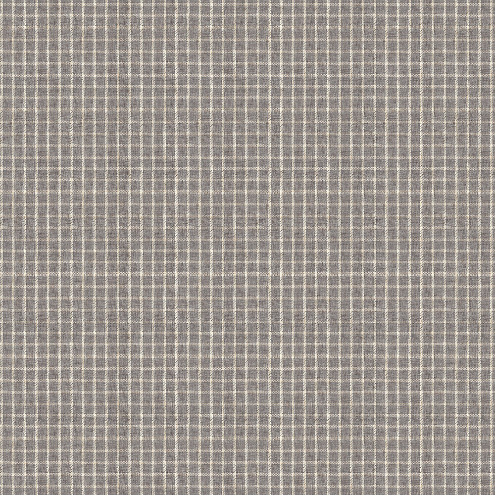 Faux Linen Check Wallpaper - Grey - by Coordonne