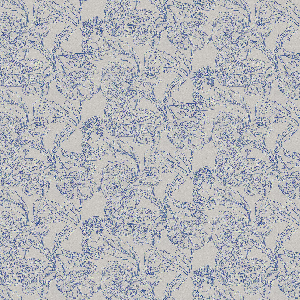 Floral Dream Wallpaper - Blue - by Boråstapeter