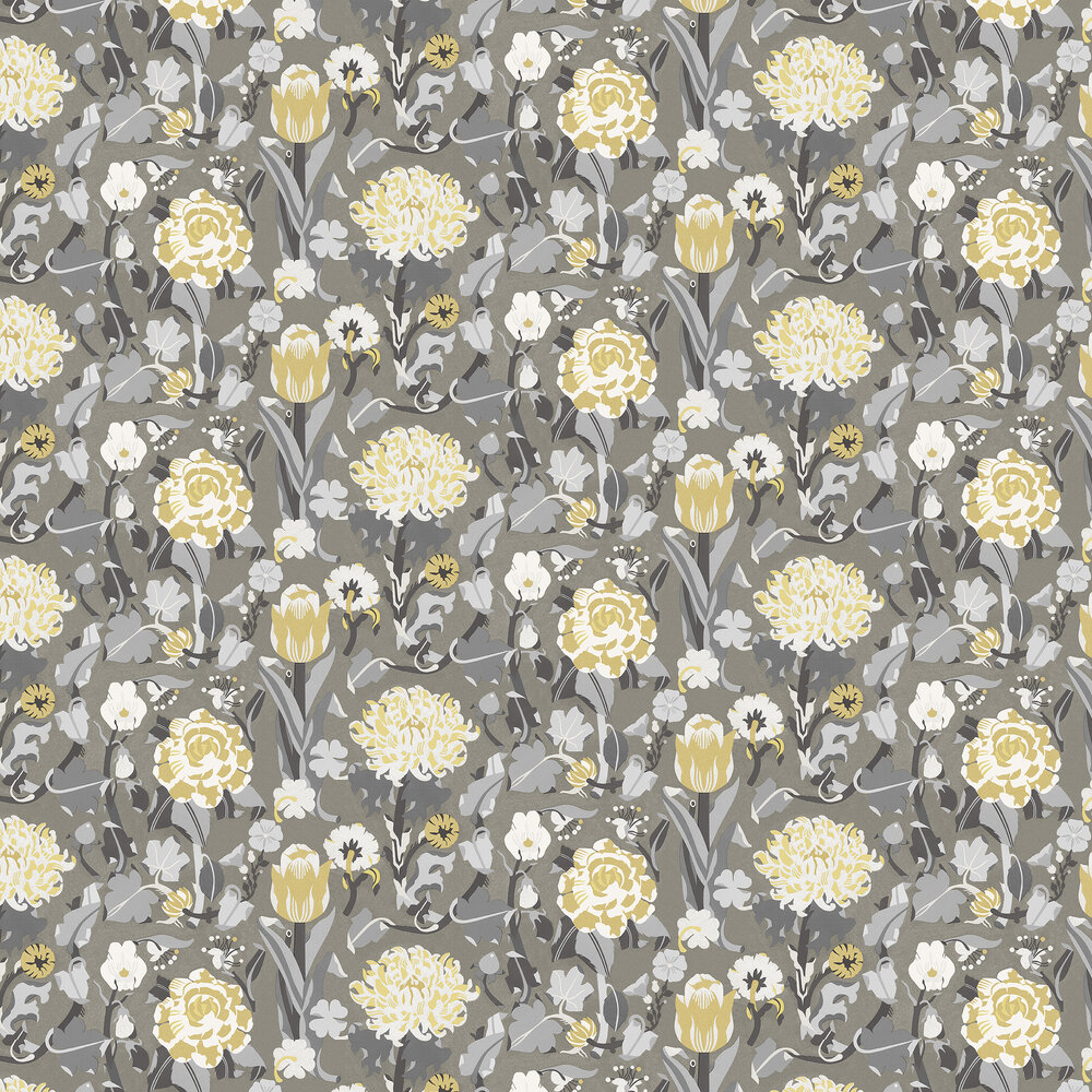 Myrtle Wallpaper - Yellow - by Boråstapeter
