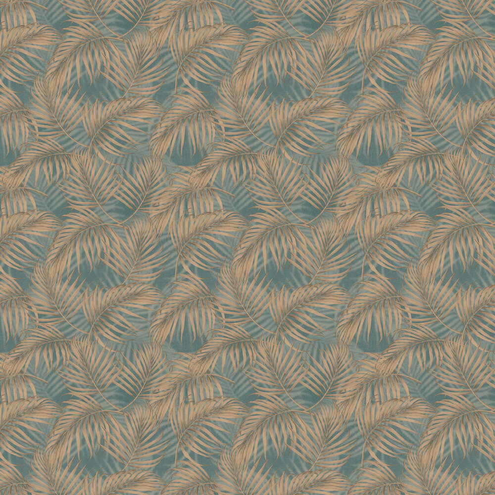 Sinusoide Wallpaper - Teal / Beige - by Tres Tintas