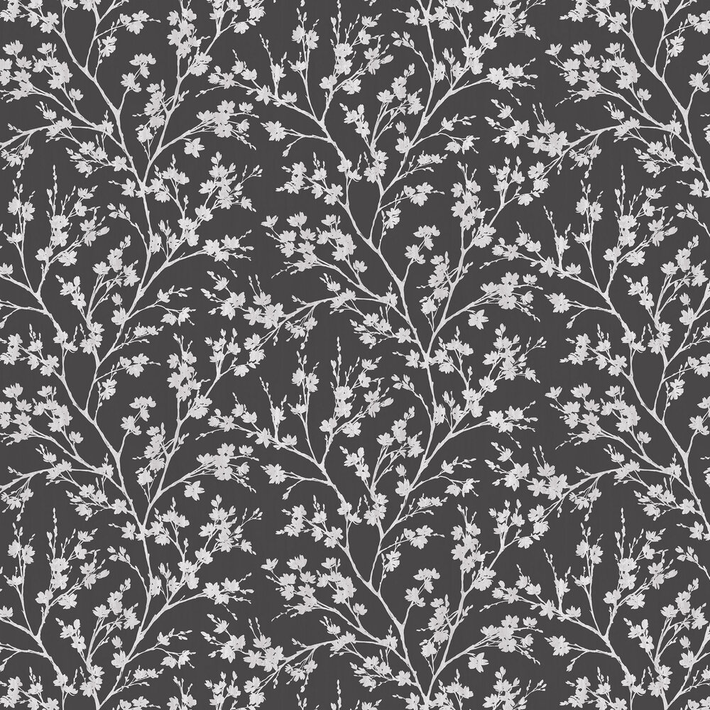 Wispy Branches Wallpaper - Black - by Galerie