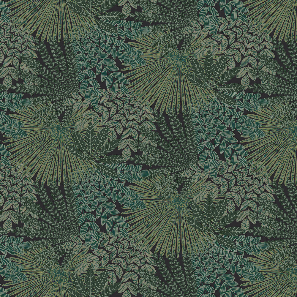 Velvet Leaves Wallpaper - Green - by Boråstapeter