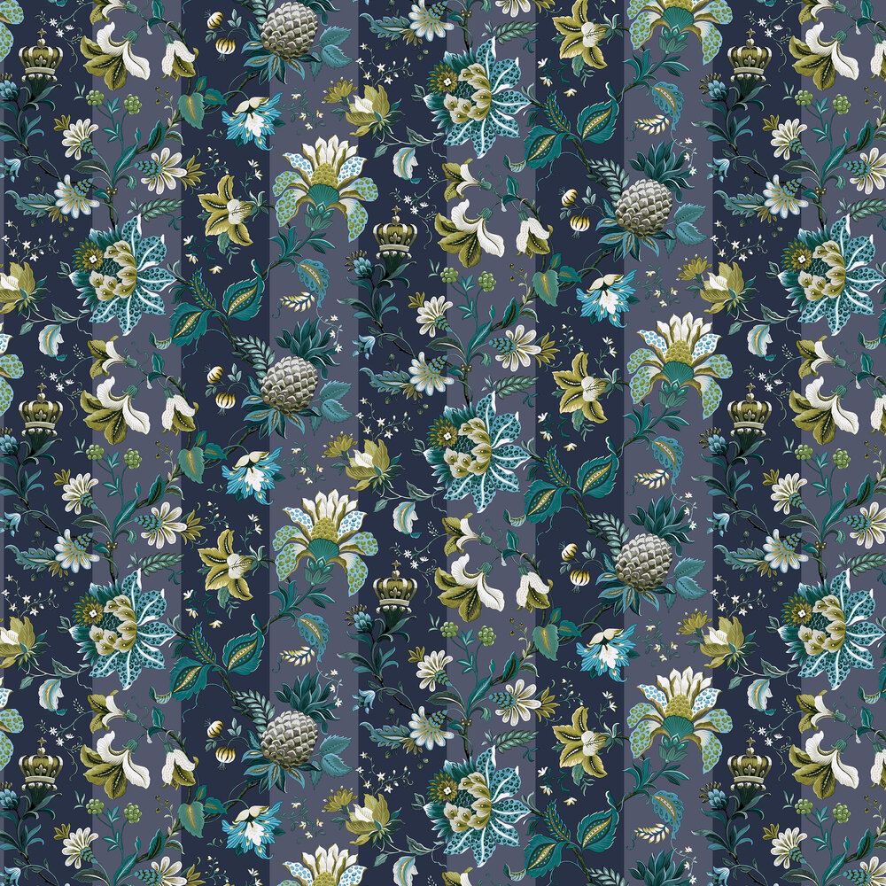 Crown Jewels Wallpaper - Navy - by Arthouse