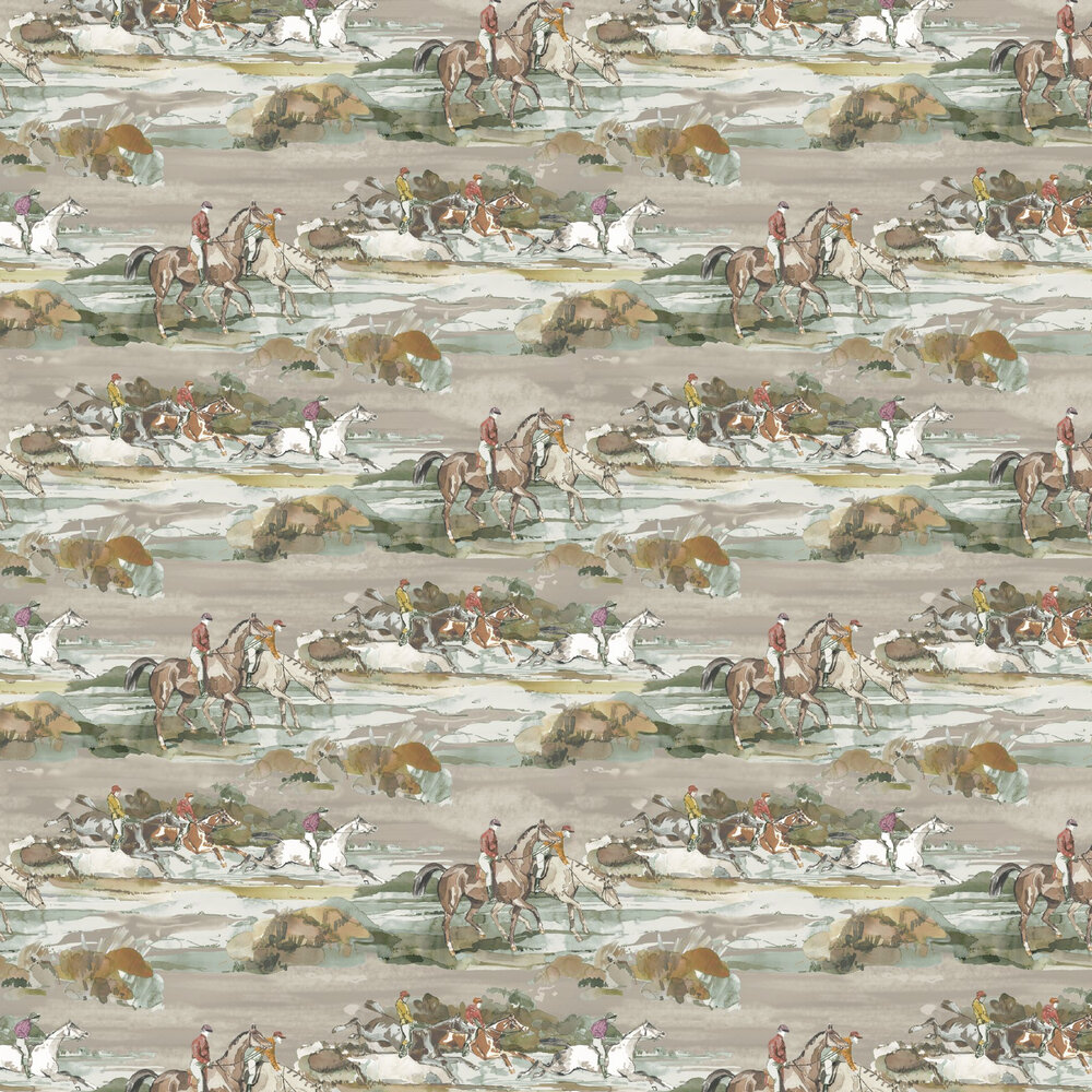 Morning Gallop Wallpaper - Grey / Sand - by Mulberry Home