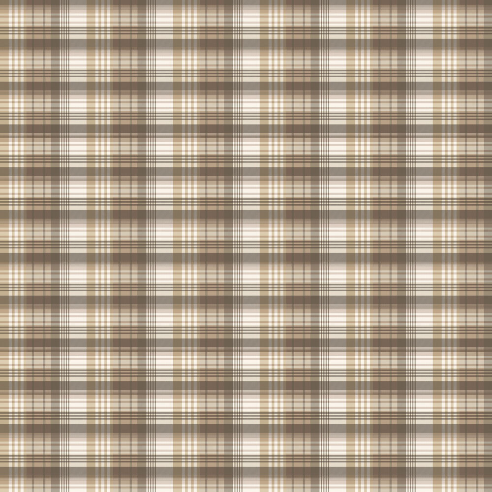 Mulberry Ancient Tartan Wallpaper - Woodsmoke - by Mulberry Home