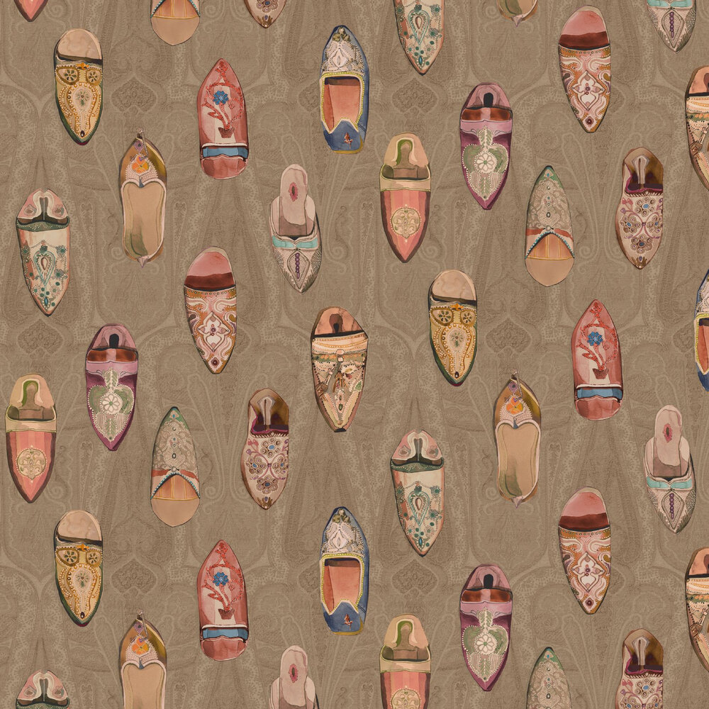 Babouches Wallpaper - Antique - by Mulberry Home