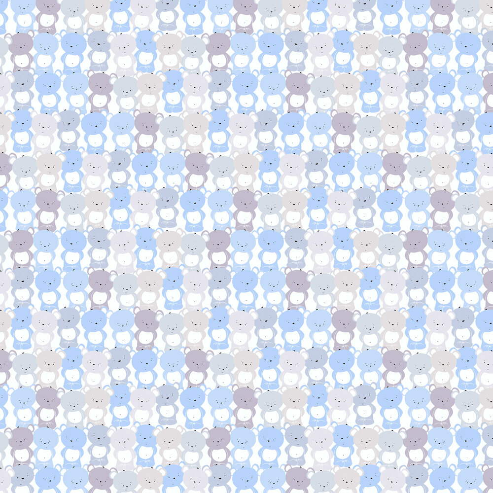 Teddy bears Wallpaper - Blue - by Albany