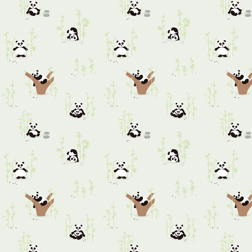 Pandas Wallpaper - Green - by Albany