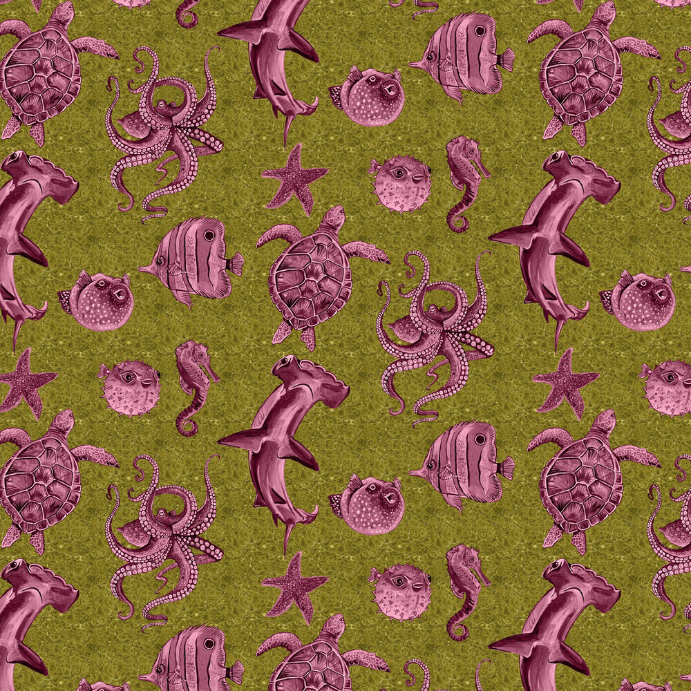 Thalassophile Wallpaper - Chartreuse - by Wear The Walls