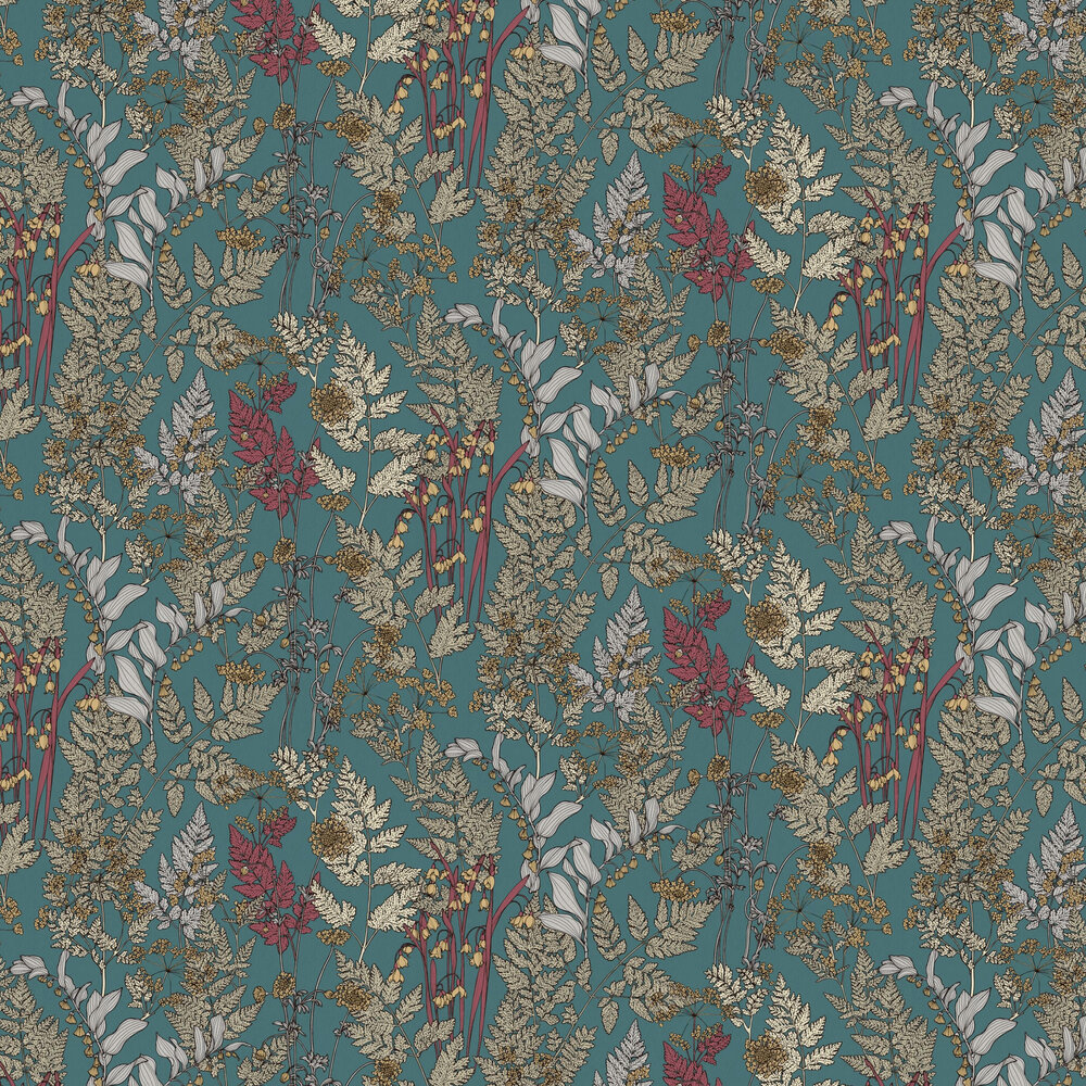 Field of Flowers Wallpaper - Teal - by Architects Paper