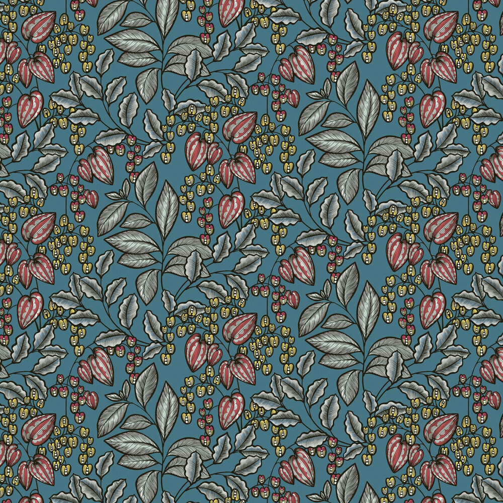 Trailing Vines Wallpaper - Teal - by Albany