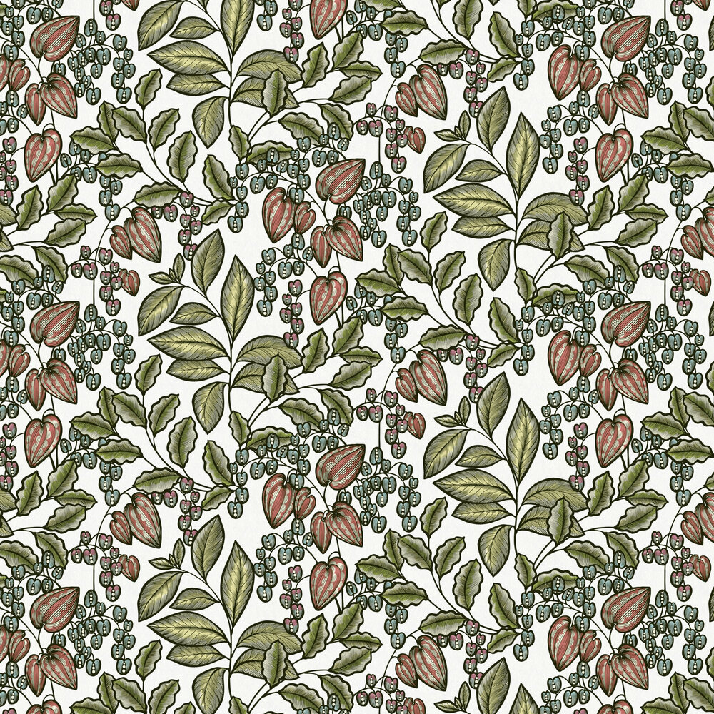 Trailing Vines Wallpaper - White - by Albany