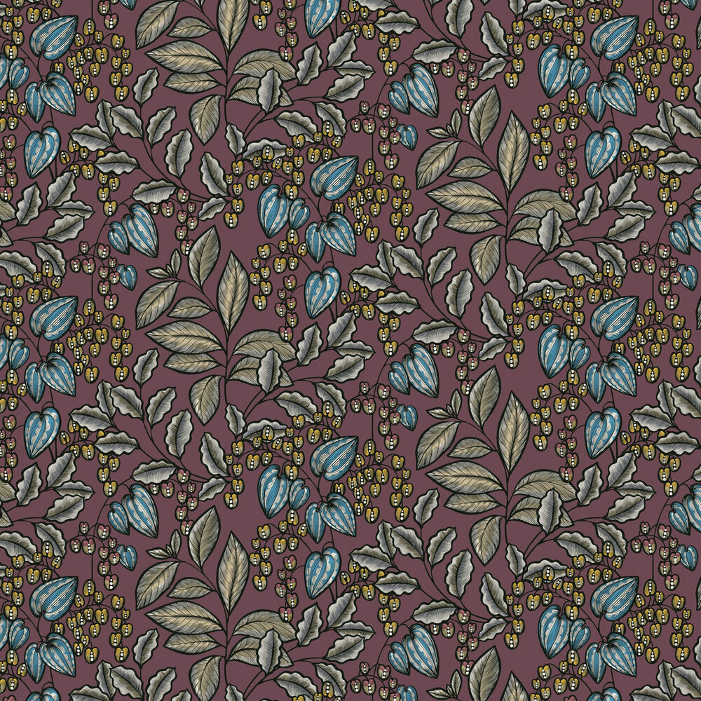 Trailing Vines Wallpaper - Burgundy - by Architects Paper