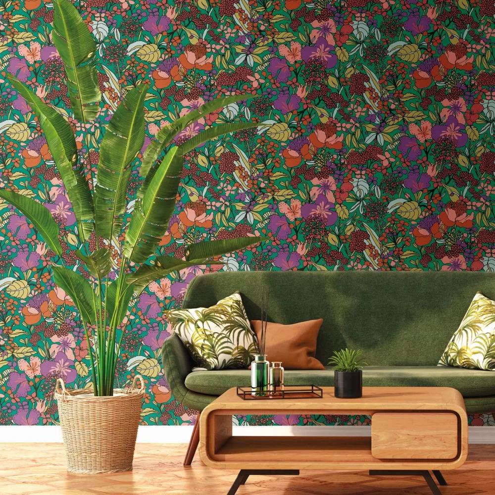 Flowerbed by Architects Paper - Emerald / Multi - Wallpaper : Wallpaper ...