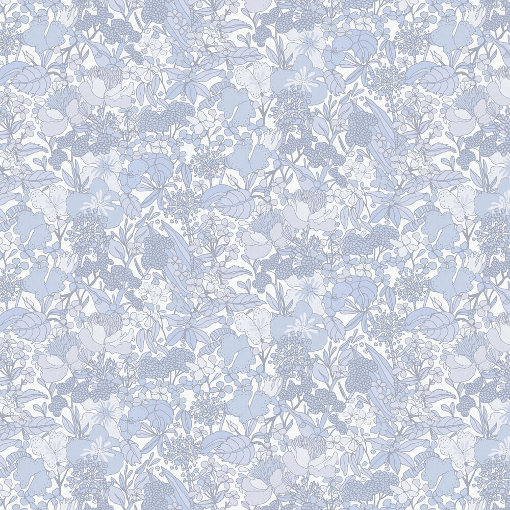 Flowerbed Wallpaper - Baby Blue - by Architects Paper