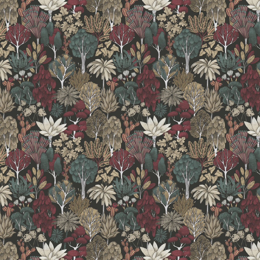 Tropical Forest Wallpaper - Charcoal / Multi - by Albany