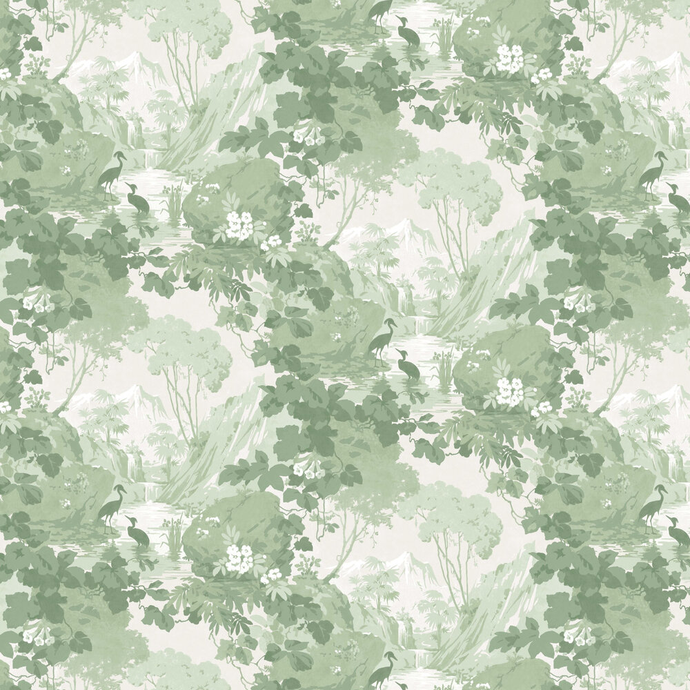 Tranquil Wallpaper - Sage - by Crown