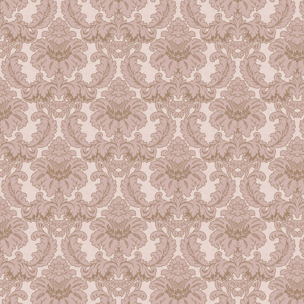 Grand Damask Wallpaper - Pink - by Crown