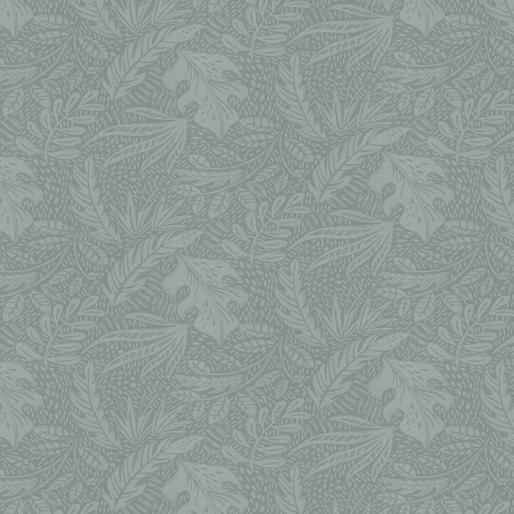 Leaf Block Wallpaper - Slate Grey - by Albany