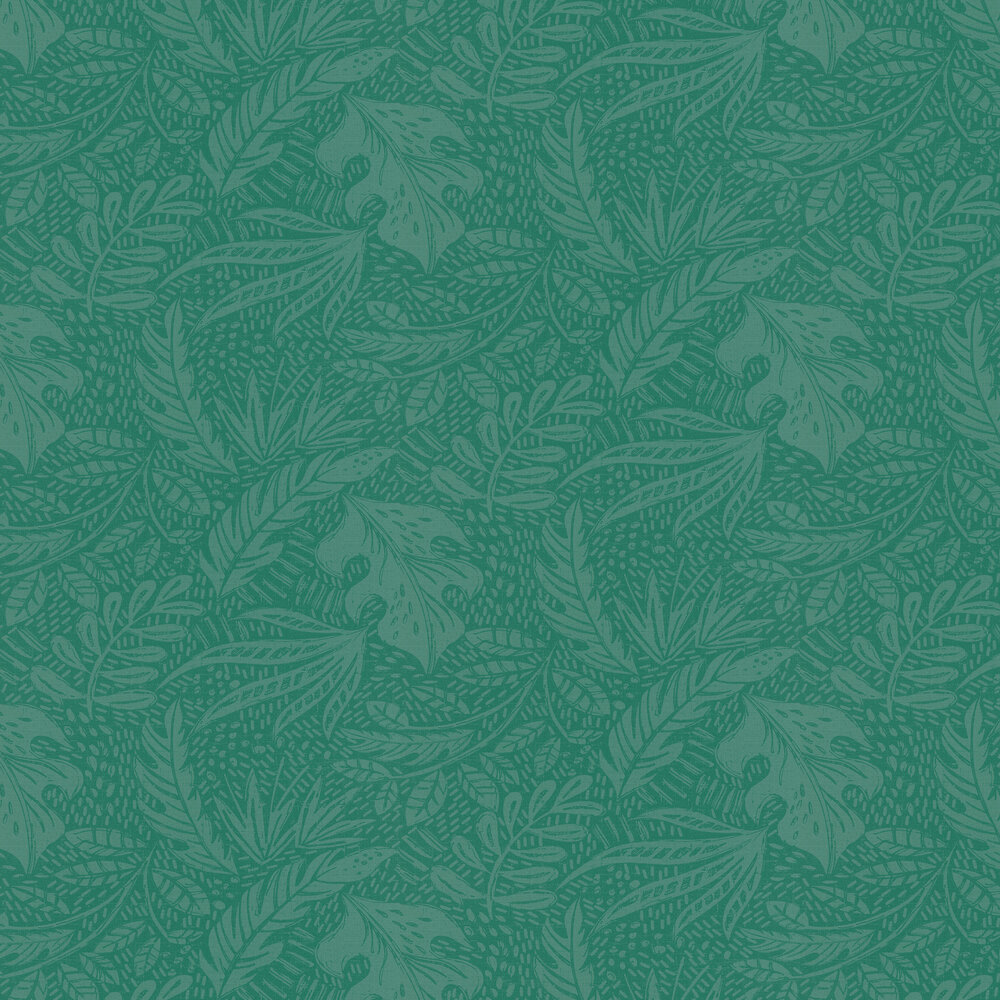 Leaf Block Wallpaper - Teal - by Albany