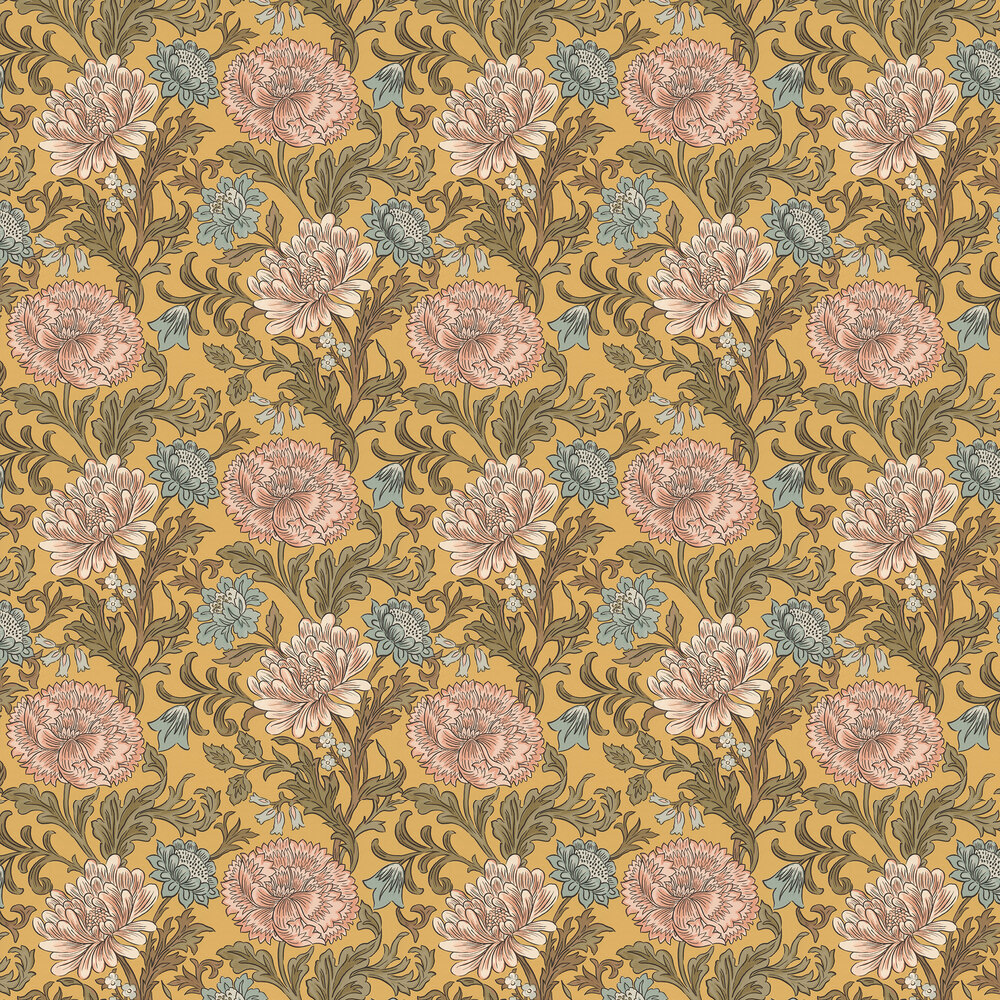 Arts Carnation Wallpaper - Yellow - by Albany
