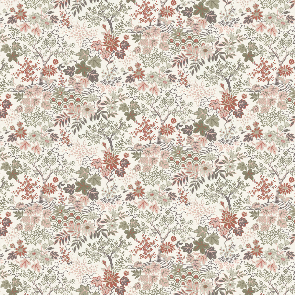 Spring Floral Wallpaper - Terracotta - by Albany