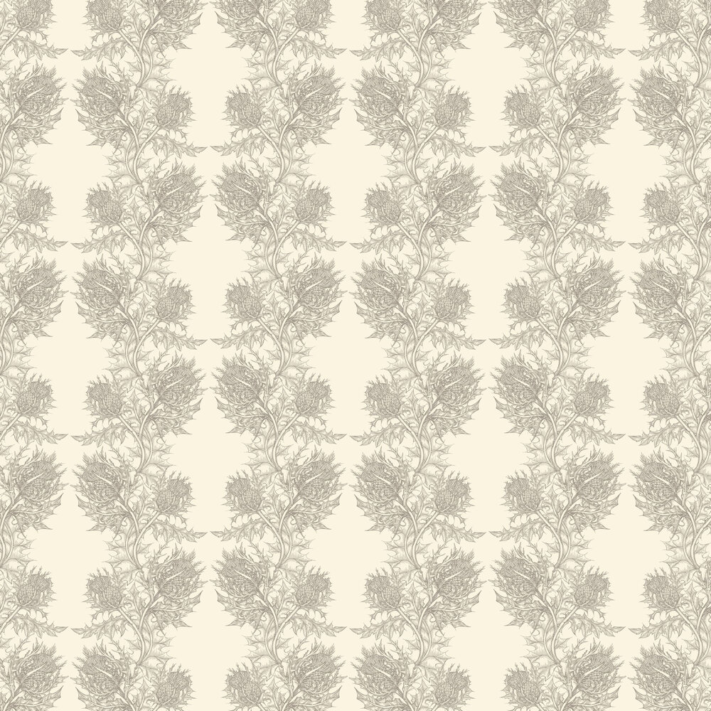 Thistle Wallpaper - Grey / Ivory - by Timorous Beasties