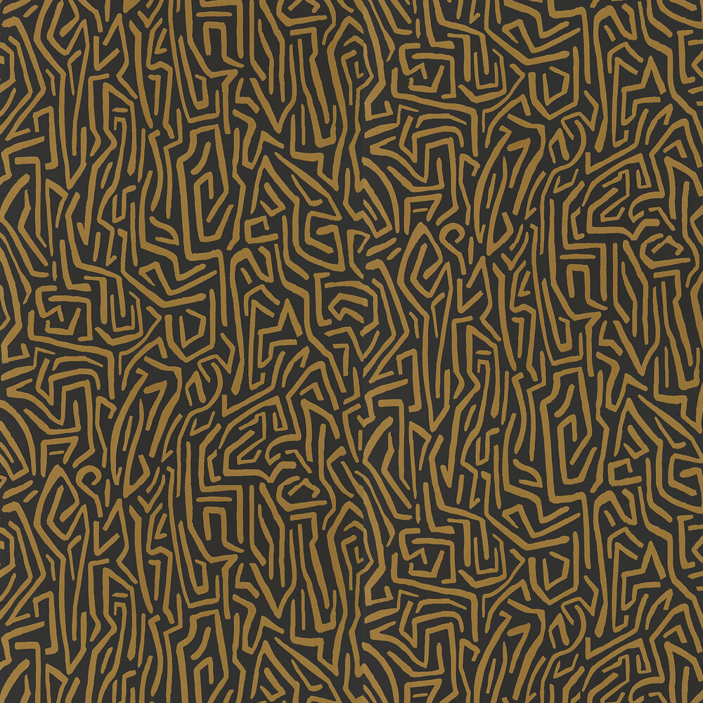 Melodic Wallpaper - Gold/Black Earth - by Harlequin