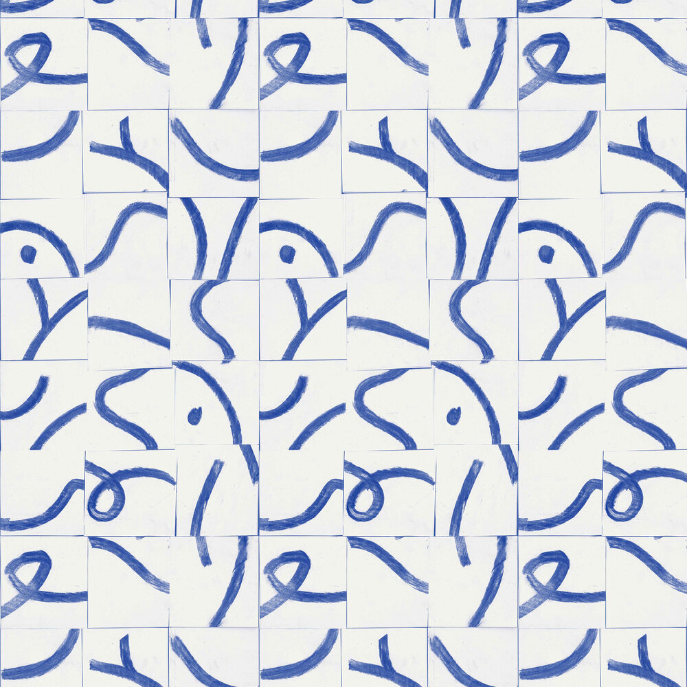 Cubic Routes Wallpaper - Sapphire - by Coordonne