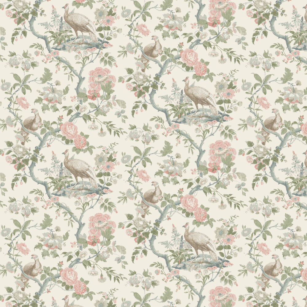 Broughton Rose Wallpaper - Blush - by G P & J Baker