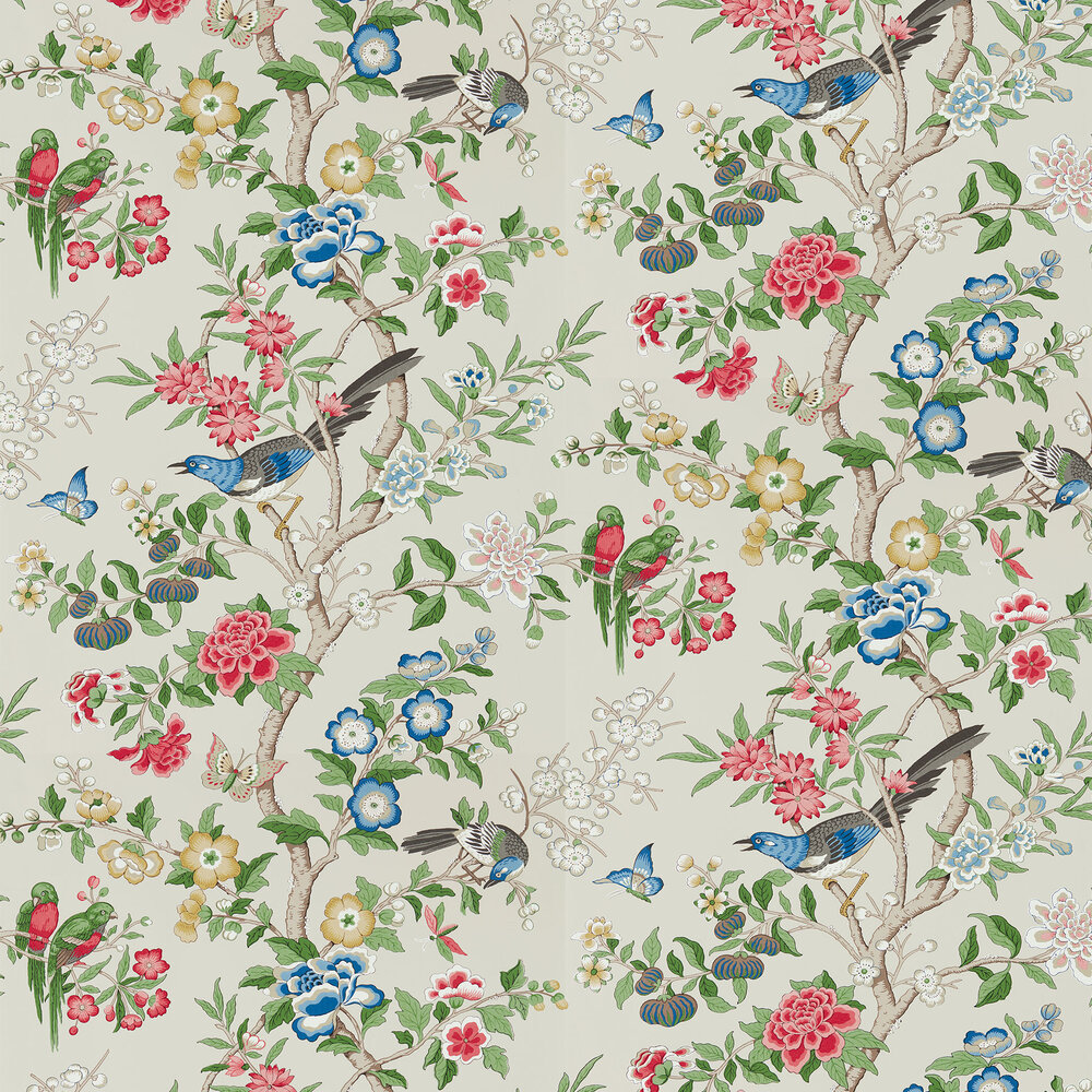 Chinoiserie Hall Wallpaper - Linen/ Chintz - by Sanderson