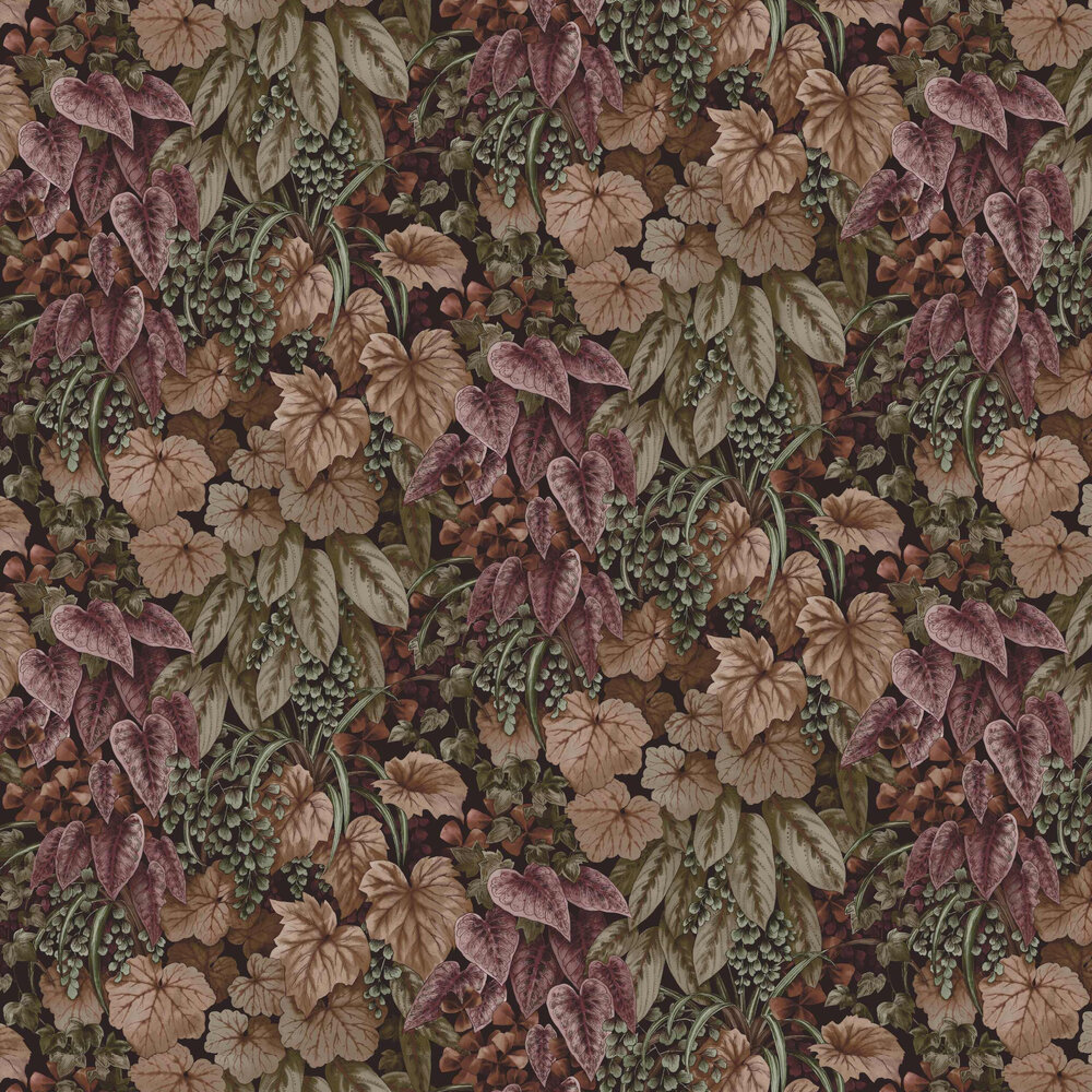 Cascading Garden Wallpaper - Crimson - by Albany