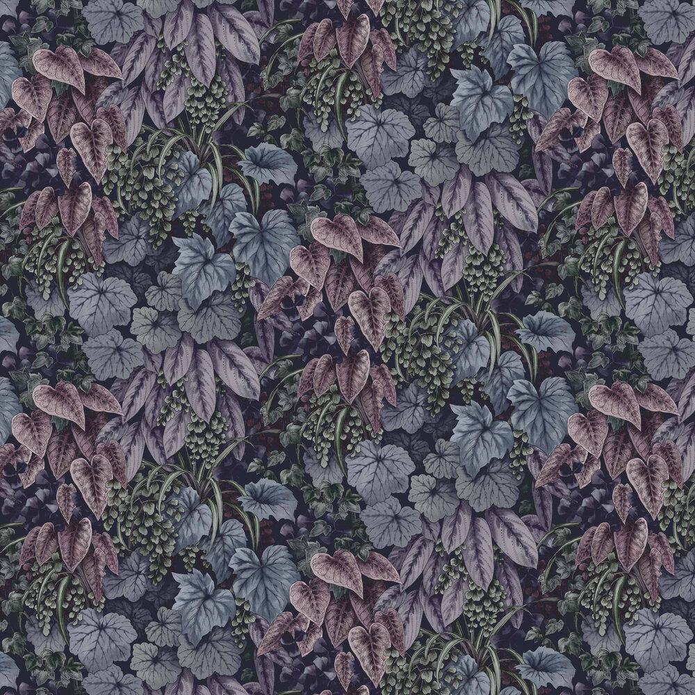 Cascading Garden Wallpaper - Plum - by Albany