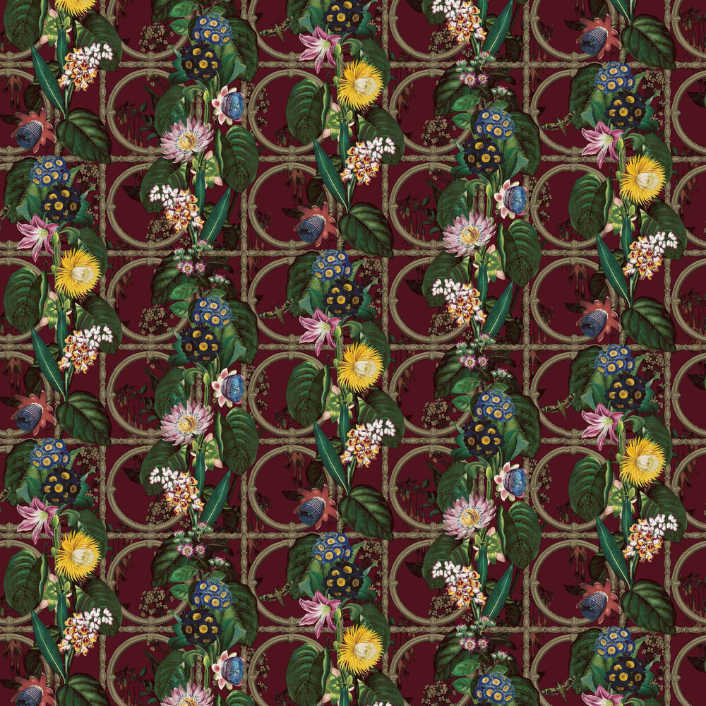 Alata Wallpaper - Burgundy - by Albany