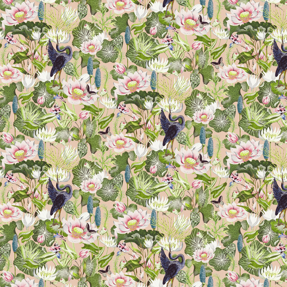 Waterlily Wallpaper - Blush - by Wedgwood by Clarke & Clarke