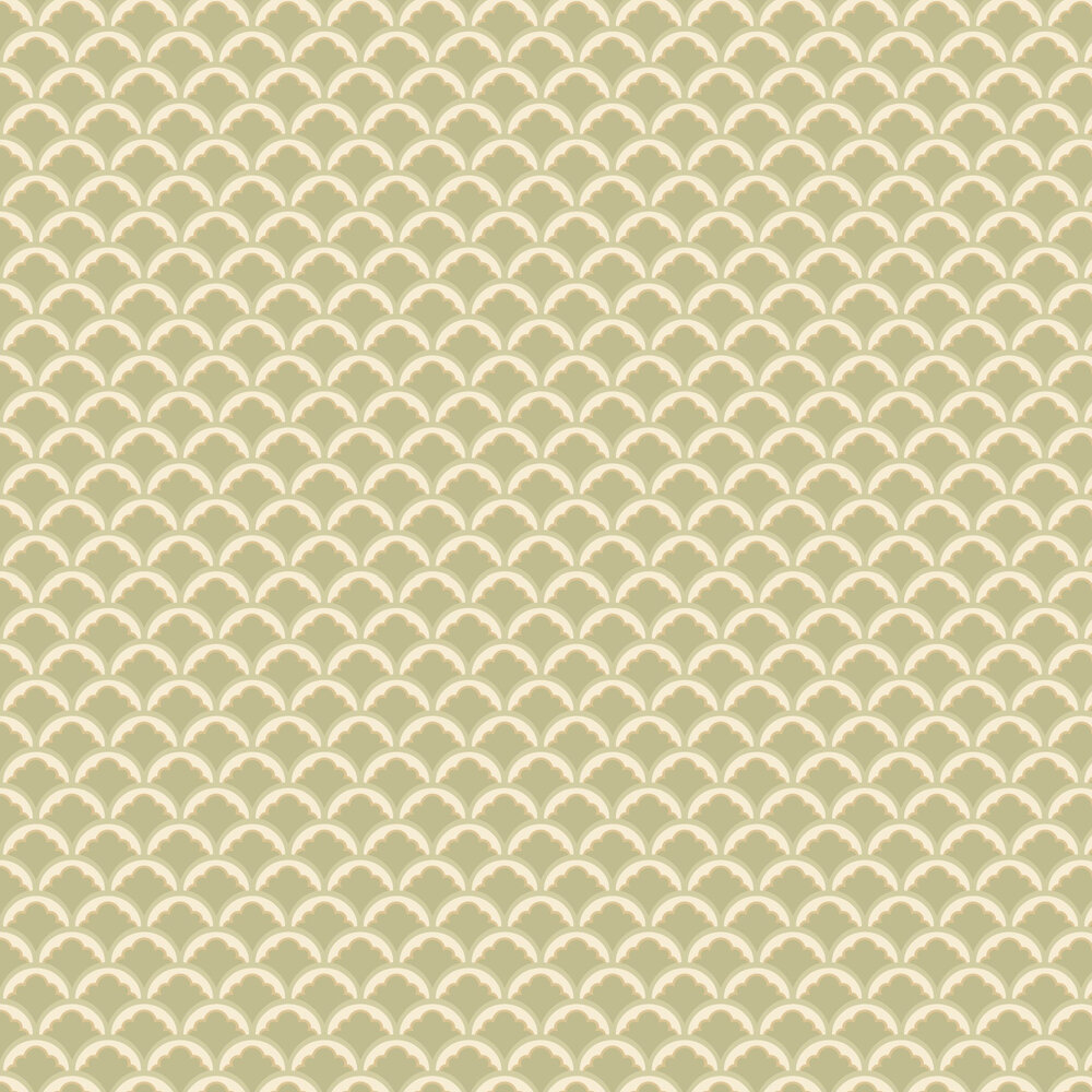 Mount Temple Small Wallpaper - Sage - by G P & J Baker