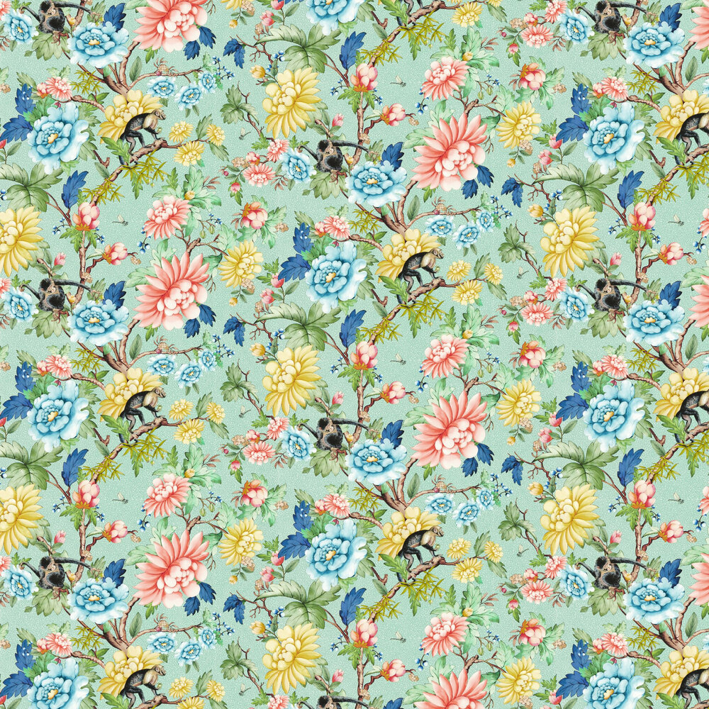 Sapphire Garden Wallpaper - Mineral - by Wedgwood by Clarke & Clarke