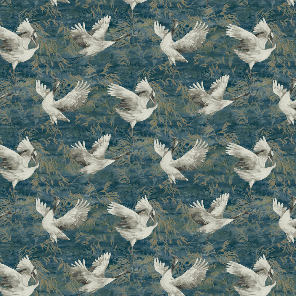 Sarus Wallpaper - Teal - by Albany