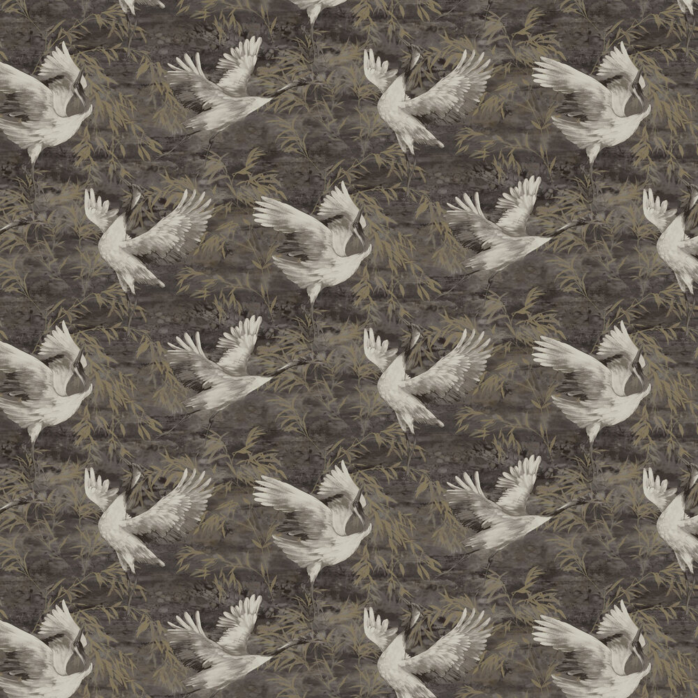Sarus Wallpaper - Charcoal - by Albany