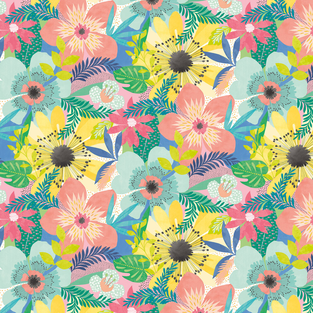 Floral Riot Wallpaper - Citrus - by Ohpopsi