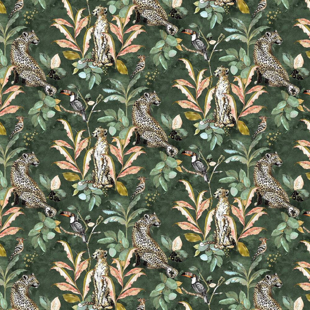 Cheetah Wallpaper - Green - by Graduate Collection
