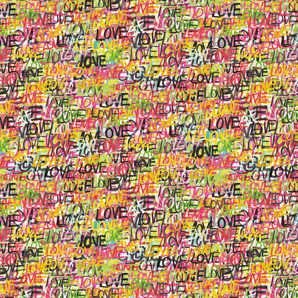 Love Scribble Wallpaper - Multi Riot - by Ohpopsi