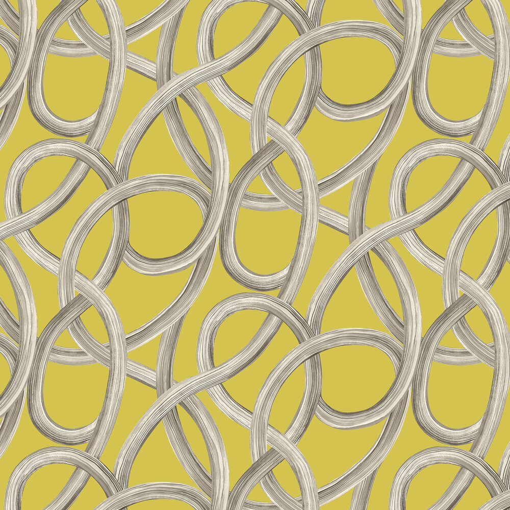 Twisted Geo Wallpaper - Chartreuse - by Ohpopsi