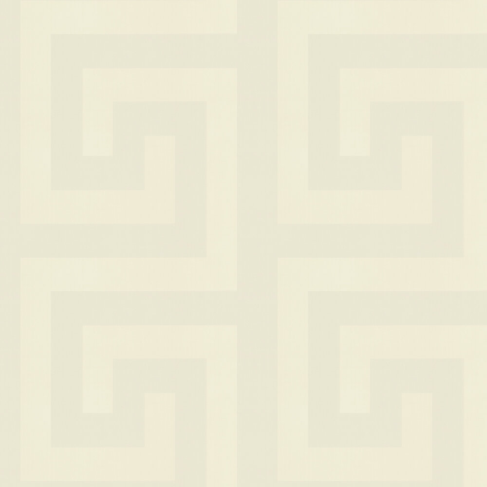 Greek Key Wallpaper - Cream - by Versace