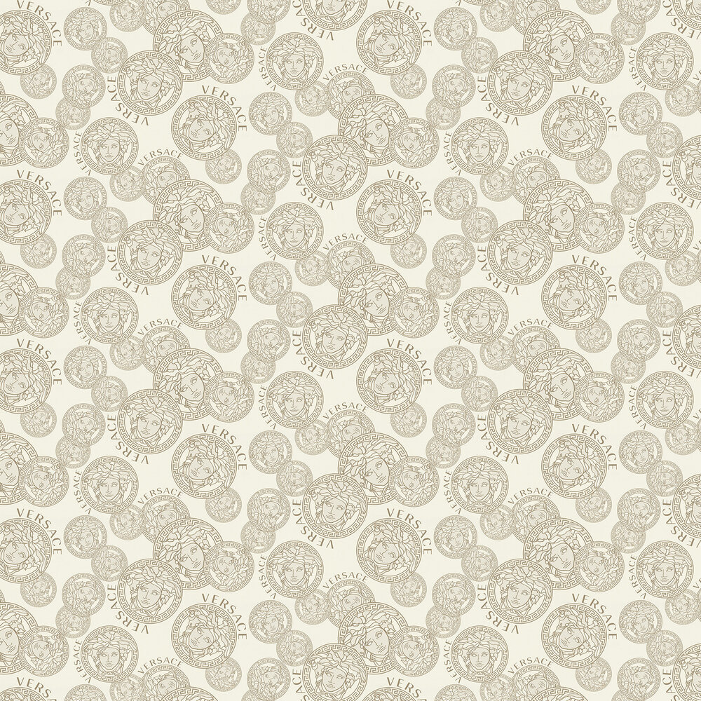 Medusa Amplified Wallpaper - White - by Versace