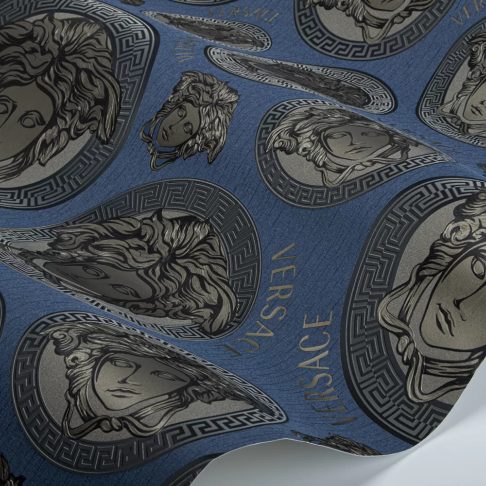 Medusa Amplified by Versace - Dark Blue - Wallpaper : Wallpaper Direct