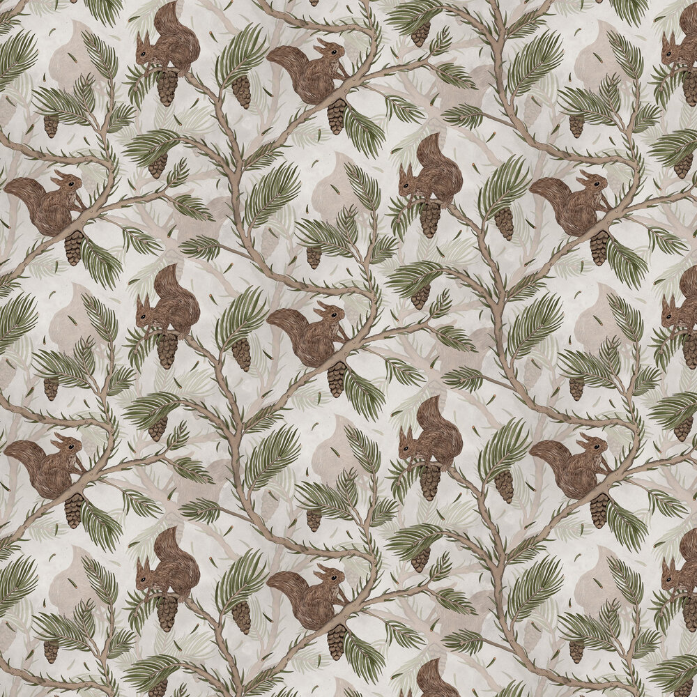 Squirrel Mountain Wallpaper - Sand - by Rebel Walls